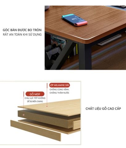 Bàn Gaming Chân Sắt Chữ M Gỗ MDF Hiện Đại - GM68 - IGA Việt Nam