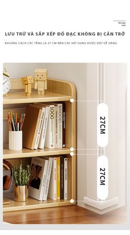 Kệ sách gỗ 2 - 3 tầng đa năng cho không gian gọn gàng, ngăn nắp - Nhà máy IGA - GA37