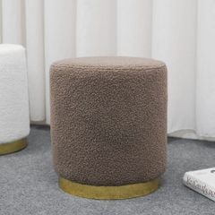 Ghế Đôn SOFA Hình Tròn Bọc Vải Lông Cừu Mềm Mại - Nội Thất IGA - GC26