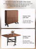 Bàn Ăn Thông Minh Gấp Gọn gỗ MDF kèm bánh xe tiện lợi - Màu vân gỗ óc chó - GM107
