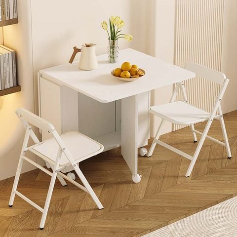 Bàn ăn thông minh gấp gọn full trắng - GP372