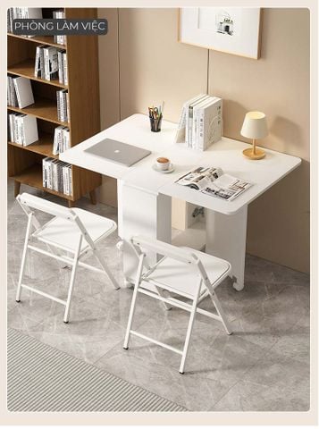 Bàn ăn thông minh gấp gọn full trắng - GP372