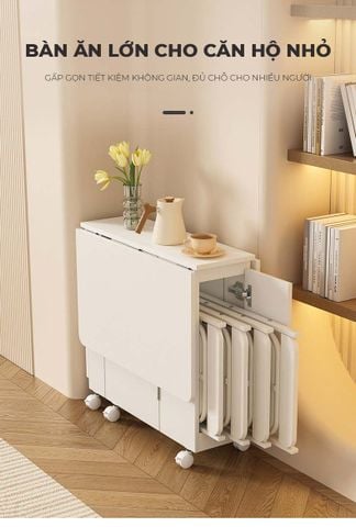 Bàn ăn thông minh gấp gọn full trắng - GP372