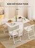 Bàn ăn thông minh gấp gọn full trắng - GP372