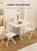 Bàn ăn thông minh gấp gọn full trắng - GP372