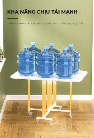 Bàn ăn gấp gọn có bánh xe dễ dàng di chuyển phú hợp với không gian bếp nhỏ - GM194