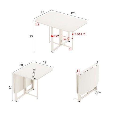 Bàn ăn gấp gọn có bánh xe dễ dàng di chuyển phú hợp với không gian bếp nhỏ - GM194