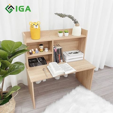 Bàn Học Ngồi Bệt Vân Gỗ IGA – Thiết Kế Gọn Gàng, Hiện Đại - GP116
