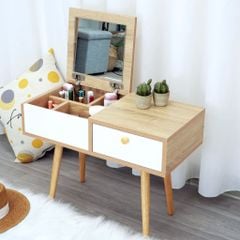 Bàn Phấn Trang Điểm Ngồi Bệt Gỗ MDF kèm gương và ngăn kéo tiện lợi - GP143