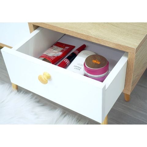 Bàn Phấn Trang Điểm Ngồi Bệt Gỗ MDF kèm gương và ngăn kéo tiện lợi - GP143