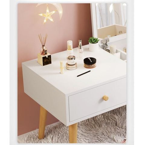 Bàn Phấn Trang Điểm Ngồi Bệt Gỗ MDF kèm gương và ngăn kéo tiện lợi - GP143