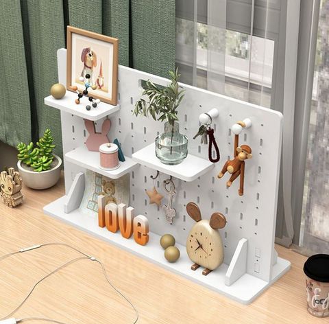 Bảng Pegboard Để Bàn Màu Trắng - Gọn Gàng, Thẩm Mỹ - IG417