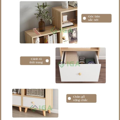 Kệ Sách S Style Đa Tầng Gỗ MDF Hiện Đại Gọn Gàng - GP144 - Nội Thất IGA Việt Nam