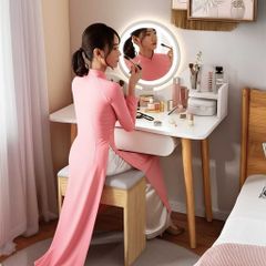 Combo Bàn Trang Điểm GP201.03 Gỗ và Ghế GP138.03 Gỗ - Nội Thất IGA Việt Nam