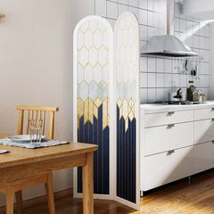 Vách ngăn phong thủy IGA in họa tiết 3D xanh dương phong thủy hiện đại, có bo góc trên - BP.IN.12 - Nội Thất IGA Việt Nam