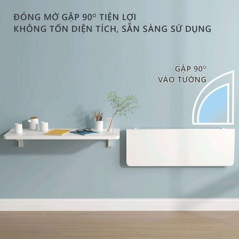 Bàn gấp gọn treo tường thông minh chất liệu MDF tối ưu cho không gian học tập, làm việc tiện lợi - GP302 - Nội Thất IGA Việt Nam