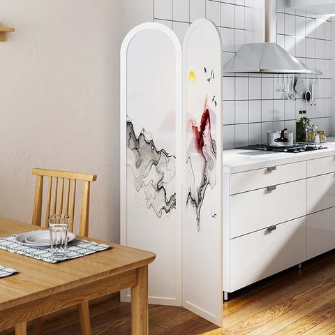 Vách ngăn phòng IGA in họa tiết 3D phong thủy, có bo góc trên- BP.IN.11 - Nội Thất IGA Việt Nam