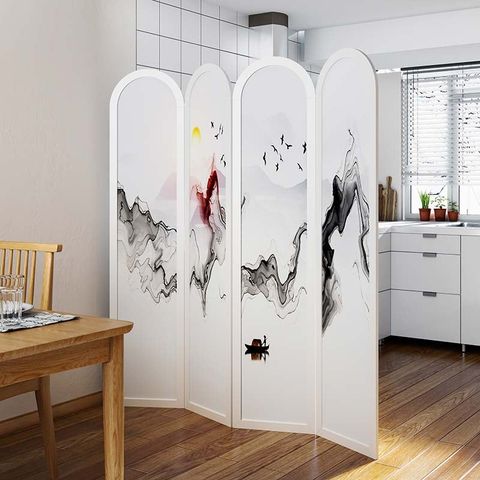 Vách ngăn phòng IGA in họa tiết 3D phong thủy, có bo góc trên- BP.IN.11 - Nội Thất IGA Việt Nam