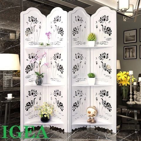 Bình Phong Hình Hoa Sen To Dưới Nước Có Kệ Trang Trí Phong Thuỷ - Nội Thất IGA - IG478