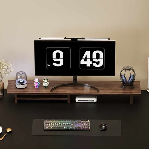 Kệ Màn Hình Máy Tính Có Ngăn Trắng GA35