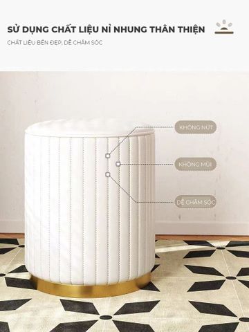 Ghế Đôn Bàn Trang Điểm IGA Hiện Đại, Tối Giản, Êm Ái - GC45