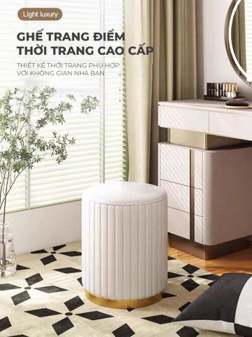 Ghế Đôn Bàn Trang Điểm IGA Hiện Đại, Tối Giản, Êm Ái - GC45