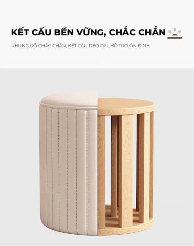 Ghế Đôn Bàn Trang Điểm IGA Hiện Đại, Tối Giản, Êm Ái - GC45