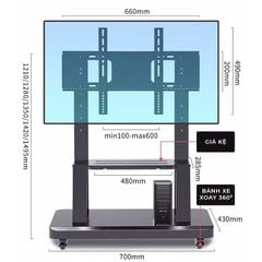 Giá treo TiVi di động thông minh, tối giản cho không gian phòng họp, hội nghị hiện đại – GM172 - Nội Thất IGA Việt Nam