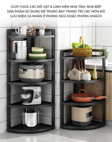 Kệ Góc 4 - 5 Tầng Full Đen - GM119 - Nội Thất IGA Việt Nam - Hết hàng
