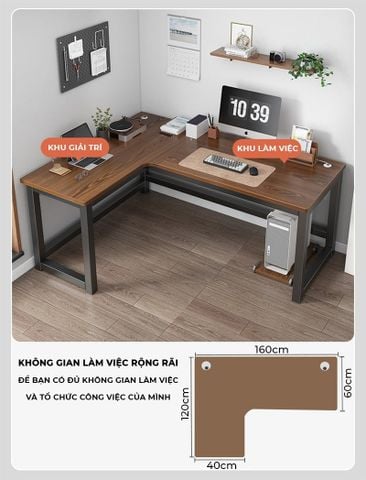 Bàn làm việc chữ L thiết kế hiện đại, sang trọng cho mọi không gian sống - GM126