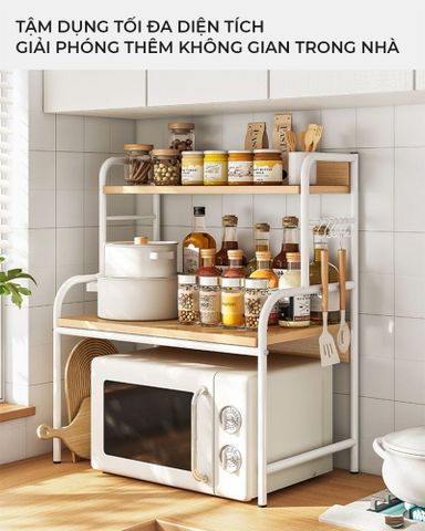 Kệ Đa Năng 3 Tầng Khung Trắng Vân Gỗ - GM140 - Nội Thất IGA Việt Nam