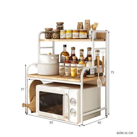 Kệ Đa Năng 3 Tầng Khung Trắng Vân Gỗ - GM140 - Nội Thất IGA Việt Nam