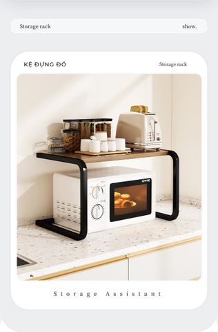 Kệ Lò Vi Sóng Khung Trắng Vân Gỗ/ Khung Đen Gỗ Óc Chó - GM157 - Nội Thất IGA Việt Nam