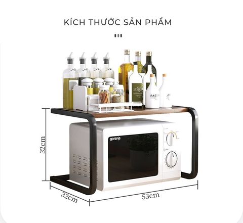 Kệ Lò Vi Sóng Khung Trắng Vân Gỗ/ Khung Đen Gỗ Óc Chó - GM157 - Nội Thất IGA Việt Nam