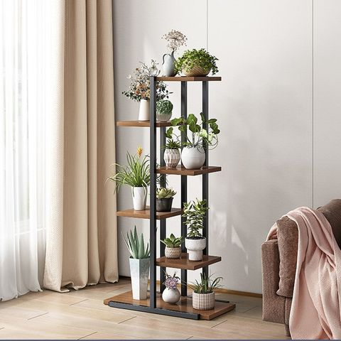 Kệ Để Chậu Cây Đa Tầng Khung Trắng Vân Gỗ/ Khung Đen Gỗ Óc Chó - GM159 - Nội Thất IGA Việt Nam