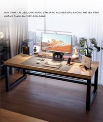 Bàn Làm Việc Khung Đen - Màu Vân Gỗ/Màu Gỗ Óc Chó - GM166 - Nội Thất IGA Việt Nam