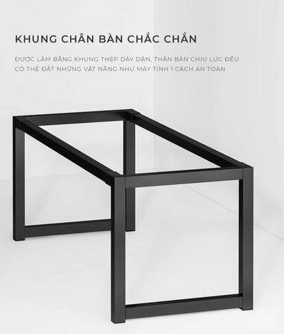 Bàn Làm Việc Khung Đen - Màu Vân Gỗ/Màu Gỗ Óc Chó - GM166 - Nội Thất IGA Việt Nam