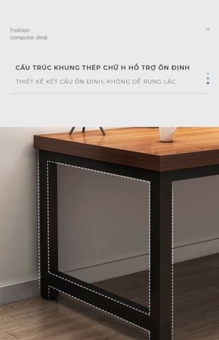 Bàn Làm Việc Khung Đen - Màu Vân Gỗ/Màu Gỗ Óc Chó - GM166 - Nội Thất IGA Việt Nam