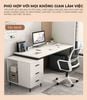 Bàn Làm Việc kèm Tủ Đồ khung đen mặt gỗ trắng GM196