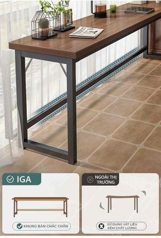 Bàn làm việc khung đen gỗ óc chó GM205.26