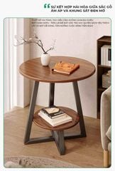 Bàn trà chân đen mặt gỗ óc chó - GM206.26