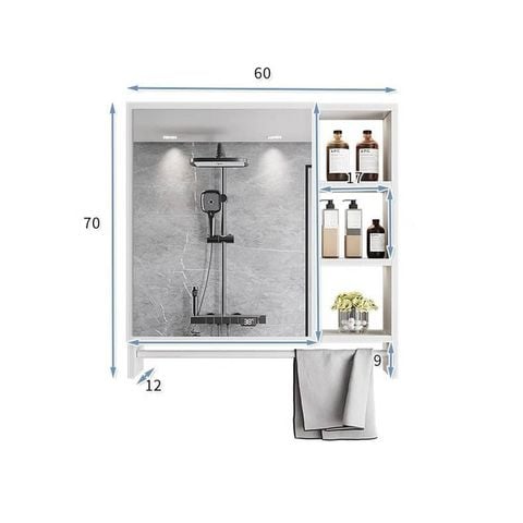 Tủ kệ phòng tắm full trắng - GM207