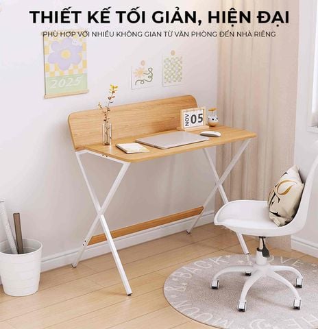 Bàn làm việc khung trắng vân gỗ - GM210