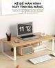 Kệ laptop để bàn khung trắng vân gỗ - GM212.13