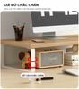 Kệ laptop để bàn khung trắng vân gỗ - GM212.13