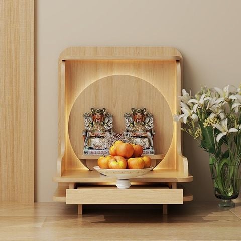 Bàn Thờ Thần Tài Vân Gỗ Có Ngăn Kéo - GP337 - Nội Thất IGA Việt Nam
