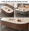 Bàn trà Sofa TC bọc da chân sắt vân đá - GP385