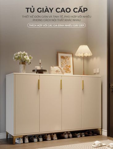 Tủ giày cánh mở full trắng - GP387