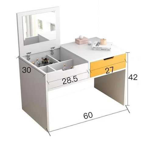 Bàn Trang Điểm Ngồi Bệt Thông Minh với thiết kế nhỏ gọn cho góc trang điểm hiện đại, gọn gàng - GP69