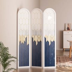 Vách ngăn phong thủy IGA in họa tiết 3D xanh dương phong thủy hiện đại, có bo góc trên - BP.IN.12 - Nội Thất IGA Việt Nam